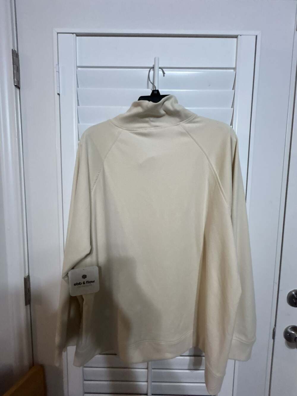 ebb & flow athleisure Cream Long Sleeve Mock Neck Pullover Sweatshirt - Picture 3 of 3